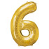 Шар ЦИФРА 6 28" золотой /Gold /70 см/К