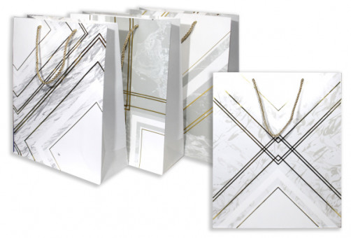 Пакет подарочный  26*10*32см "Золотые линии", Asmar (12)