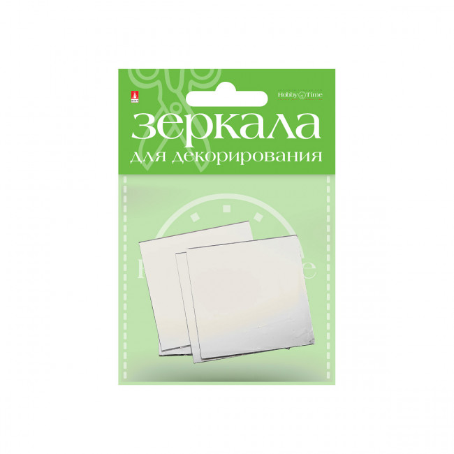 Зеркала 50мм "Квадраты" стеклянные для декорирования, самоклеящиеся, 4шт, BV/2-471/01