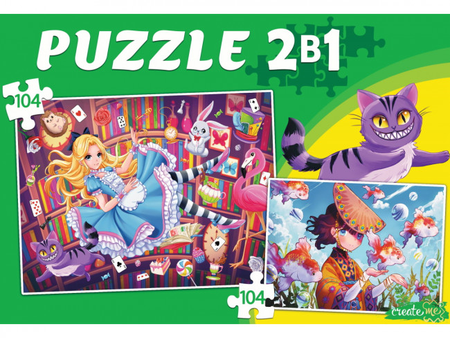 Пазлы 2 в 1 на 104 элемента "Мир аниме №4", Рыжий Кот/П104-8109