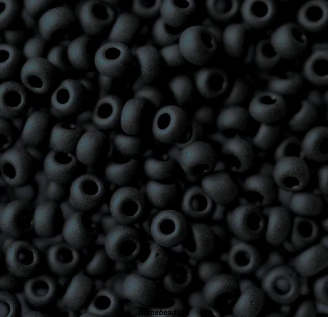 Бисер "ASMAR" размер №8, вес: 450 г, чёрный матовый