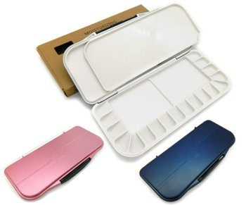 Палитра CY-19 "Прямоугольная" 27*11см, на 18 ячеек, пластиковая, с крышкой на защелке, цвета ассорти, в к/кор №8018 (1/100)