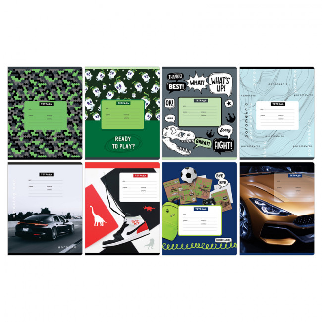 Тетрадь 12 линия "Mix-8, Мальчики'" скрепка, BG/Т5ск12 11699 (16/160)