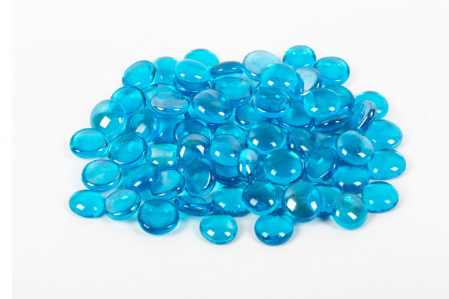 Камни 17 -19мм 340г Марблс стеклянные, синий, Blumentag/GLG-01/17 №02