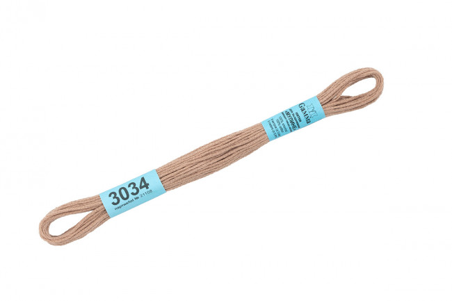 Нитки для вышивания "Gamma" мулине ( 0820-3070 ) 100% хлопок 8 м №3034 бежевый Нитки для вышивания "Gamma" мулине ( 0820-3070 ) 100% хлопок 8 м №3034 бежевый