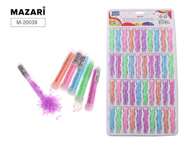 Бисер 2 мм, 6 г, 6 цветов, пластиковая туба, Mazari