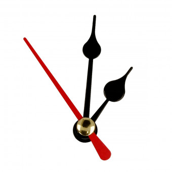 Стрелки 24/34/37мм для часовых механизмов: часовая/минутная/секундная, черный/красный, ЧМС 24/34/37мм