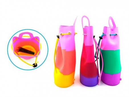 Пенал (косметичка) RAINBOW 1, силиконовый, размер 11.5х9х25 см, ассорти 4 цвета, ОПП-упаковка