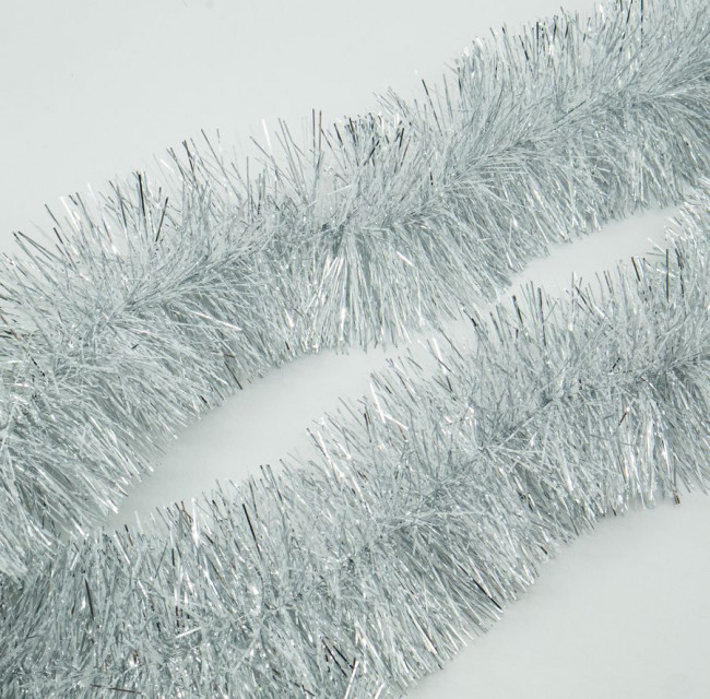 Мишура 1,8м 10см, серебро + снег, Микрос/кд518010ссн (5)