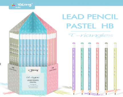 Карандаш чернографитный НВ, трехгранный корпус, без ластика, заточенный, Yalong/ YL221328-TZ (168)