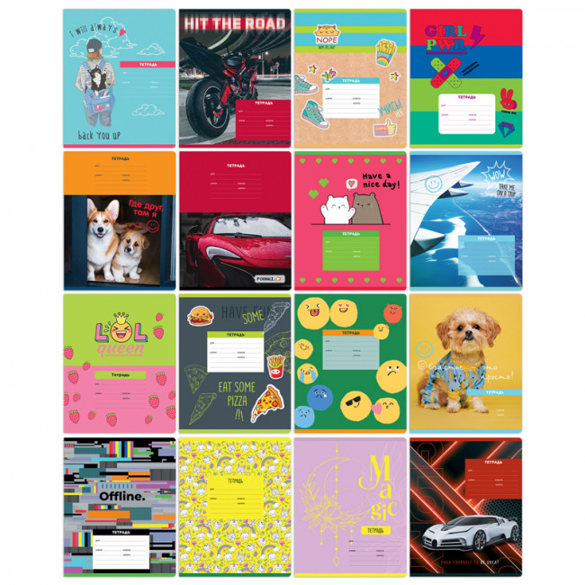 Тетрадь 12 линия "Super Mix-16'" скрепка, BG/Т5ск12 11700 (16/160)