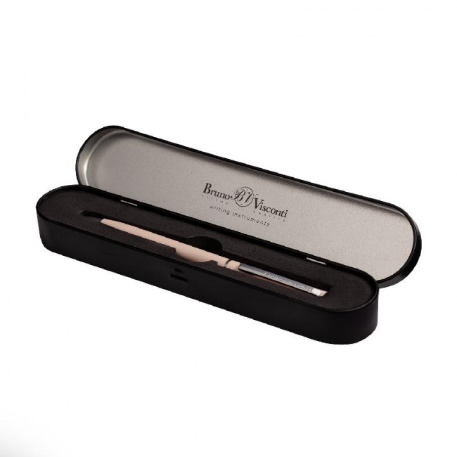 Ручка автоматическая 0,7мм синяя «Palermo» в метал. футляре, пудровый корпус, BV/20-0250/616