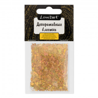 Декоративные блестки 5 г 4.5мл "Хлопья", №15 золото, Love2art/GLI-02 №15 (5)