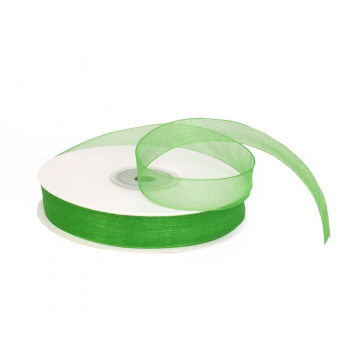 Лента 1,2см 45,70м органза, зеленая, Микрос/ч34482 (10)