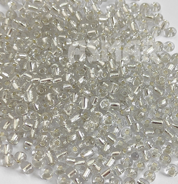 Бисер "ASMAR" размер №6, вес: 50 г, прозрачный кристалл, внутреннее серебрение