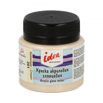 Краска акриловая для декора глянцевая 50мл 201 Кремовая, idea, VISTA-ARTISTA/ IGA-50 201