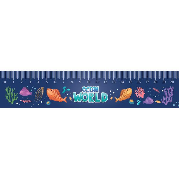 Закладка-линейка 20 см "Подводный мир" 2023г, Пчёлка/ЗЛ-20 (100)