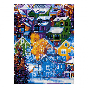 Алмазная мозаика 30*40 см "Зимняя Норвегия", полное заполнение, LORI/Ам-058