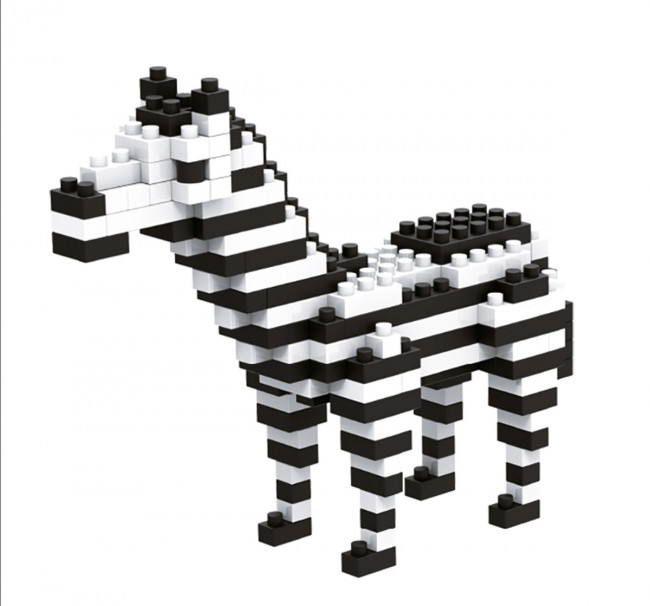 Конструктор пластиковый "Зебра" 187 элемент №01, Поделкин PLK-01