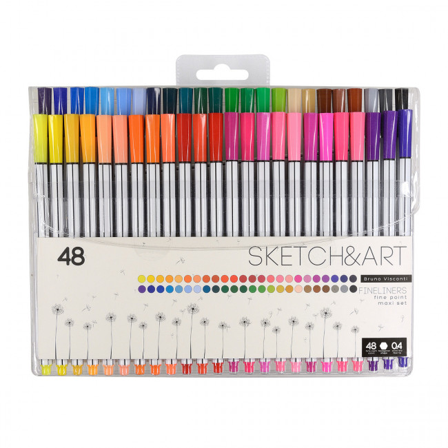 Набор скетч-линеров 0,4мм 48цв "Sketch&art", BV/36-0015
