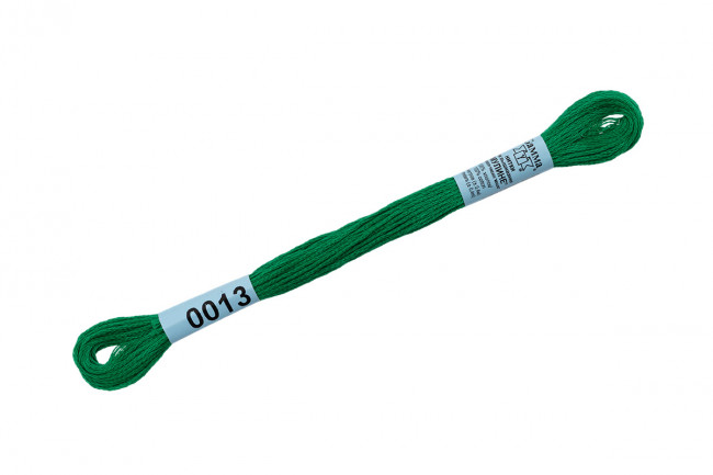 Нитки для вышивания "Gamma"    мулине  ( 0001-0206 )  100% хлопок     8 м №0013 изумрудный