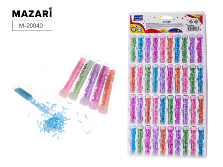 Бисер 4 мм, 6 г, 6 цветов,  пластиковая туба, Mazari (40)