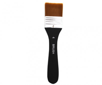 Кисть Синтетика  №4 CR-63 "Флейц" Плоская 40мм, черная ручка (1/500)