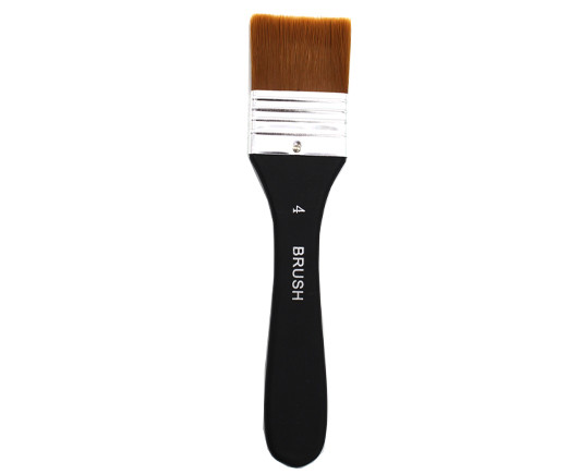 Кисть Синтетика  №4 CR-63 "Флейц" Плоская 40мм, черная ручка (1/500)