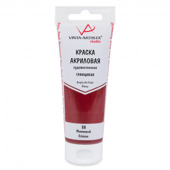 Краска акриловая глянцевая 75мл 38 Малиновый, Studio, VISTA-ARTISTA/ VAAG-75 38