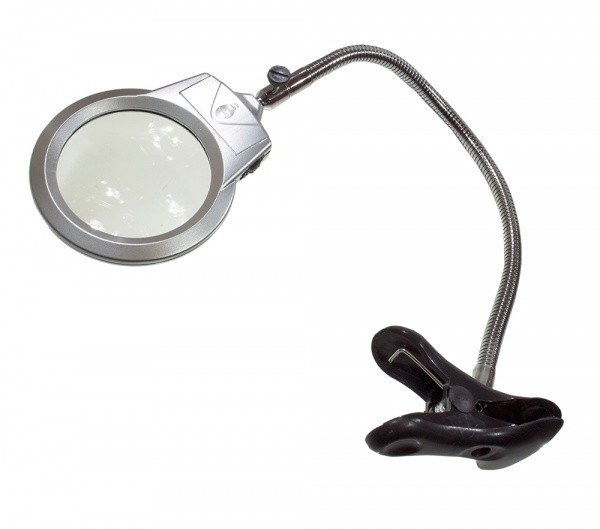 ЛУПА НАСТОЛЬНАЯ НА ПОДСТАВКЕ С ПОДСТВЕТКОЙ (90мм*2-х кр./21мм*6 кр.)