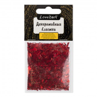 Декоративные блестки 5 г 4.5мл "Хлопья", №20 красный, Love2art/GLI-02 №20 (5)