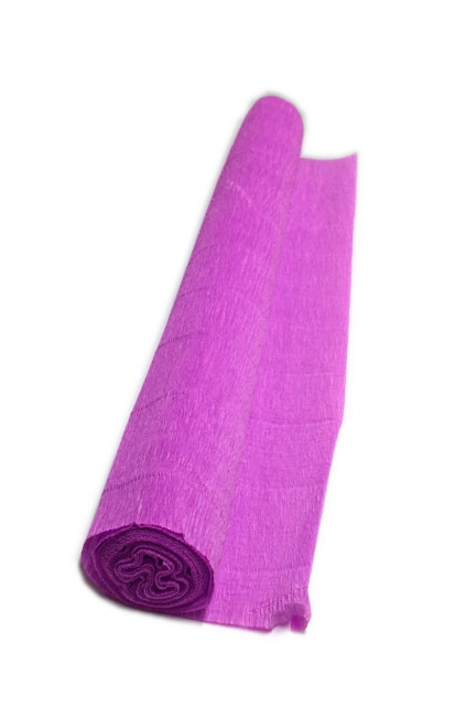 Гофрированная бумага плотная (флористическая 50мм х 250 мм,120 г/м2), сиреневая ШК