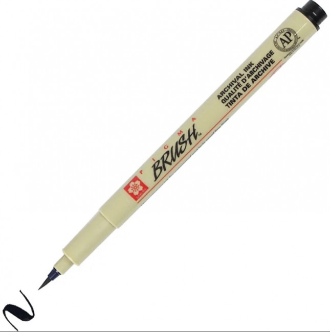 Ручка капиллярная Brush, черный, Pigma SAKURA