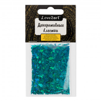 Декоративные блестки 5 г 4.5мл "Хлопья", №28 голубой, Love2art/GLI-02 №28 (5)