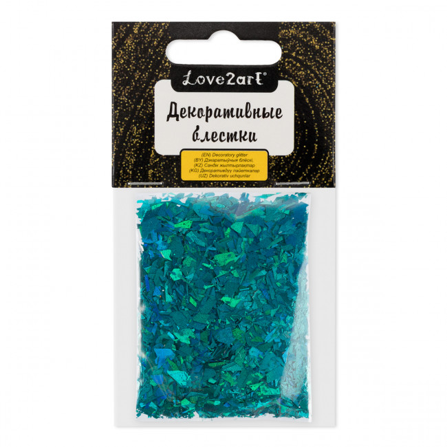 Декоративные блестки 5 г 4.5мл "Хлопья", №28 голубой, Love2art/GLI-02 №28 (5)