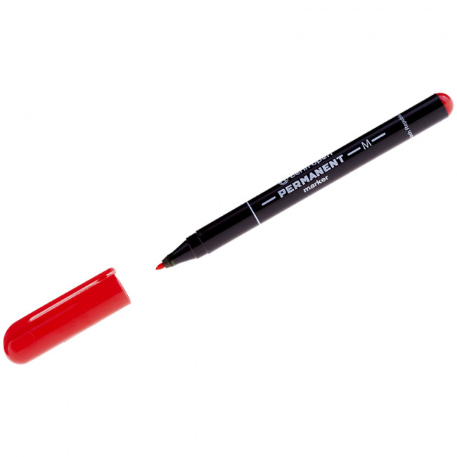 Маркер перманентный Centropen "2846" красный, пулевидный, 1мм (10)