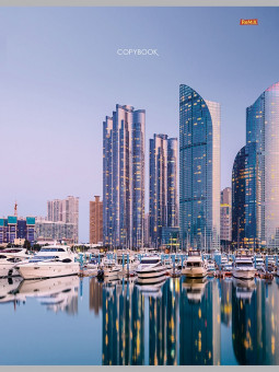 Тетрадь А4 80 клетка "Город у воды", скрепка, Remix/80-2329 (5/30)