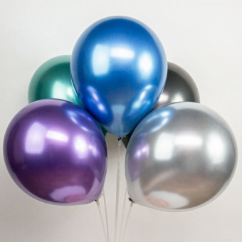 Шар12'' Хром ассорти 5цв. для мальчиков, 25 шт, Mi Микрос/Ч47544