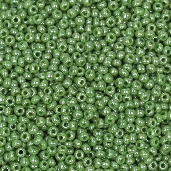 Бисер "ASMAR" размер №6, вес: 50 г, салатовый перламутровый