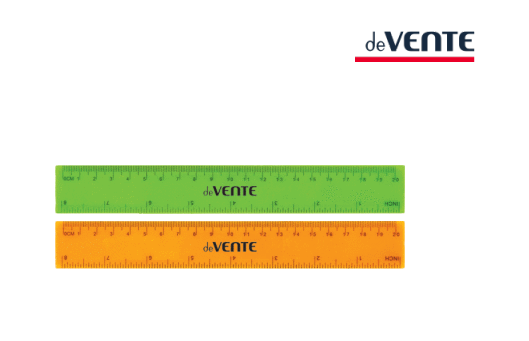 Линейка пластиковая "deVENTE" 20 см, с индивидуальной маркировкой, цветная флуоресцентная(10/60)