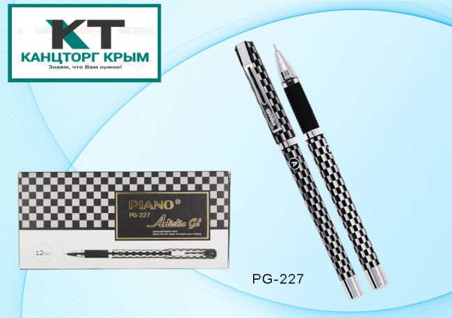 Ручка гелевая черная 0,5 мм "Artistic Gel" корпус с рисунком, Piano (12/144)