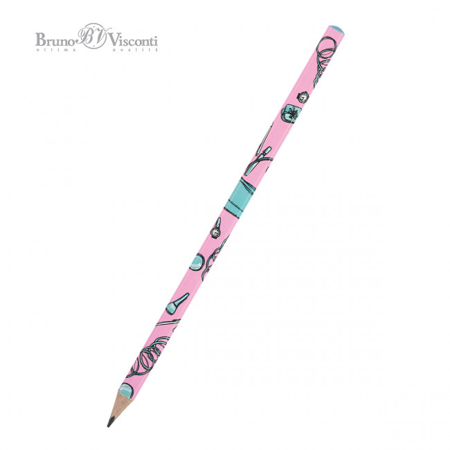 КАРАНДАШ ЧЕРНОГРАФИТОВЫЙ "HappyGraphix. Life Style. Pink dream" НВ 21-0030/67