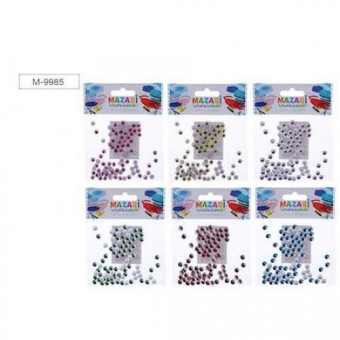 Набор для творчества № 11 ПОДВИЖНЫЕ ГЛАЗКИ С РЕСНИЦАМИ, 100 шт, диаметр 6 мм, Mazari (24)