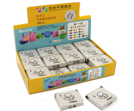 Ластик  HAOJIE HJ-7 Клячка 35*40мм прямоугольный, белый, в к/кор HJ-6653 (36/864)