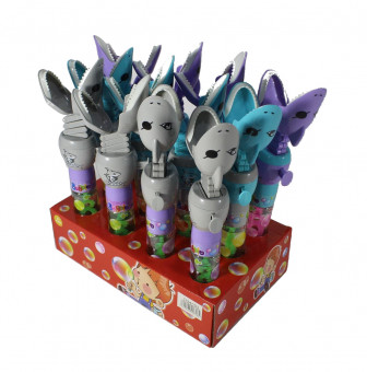 Мыльные пузыри, АКУЛА, 50 мл, 28 см, с ручным механизмом-лягушкой (24)