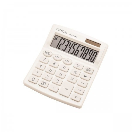 Калькулятор настольный 10 разрядов Citizen SDC 810 NRWH двойное питание 125*105*20мм белый