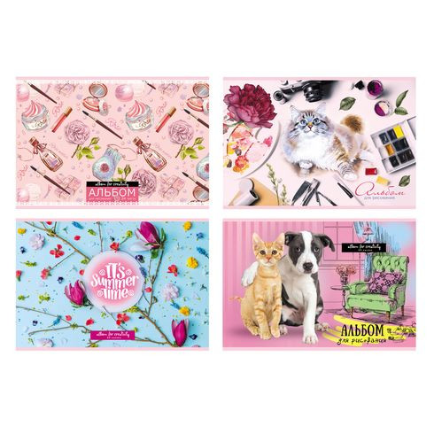 Альбом для рисования А4 24л "MIX - Девочки" на скрепке, ВG (4/40)