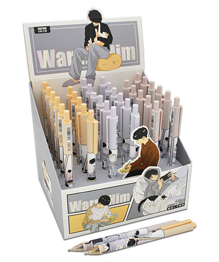 Ручка  DB-286/DA-218 "Парень и кот" (син) 0,5мм авт, корпус круглый, цвета ассорти, в к/кор ZF-2581 (36/1080)