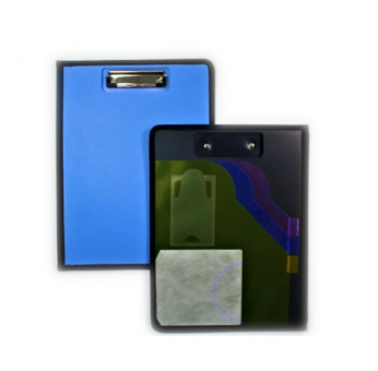 Планшет А4 двойной, с отделами для дисков, бумаг и ручки, черный, синий, Asmar