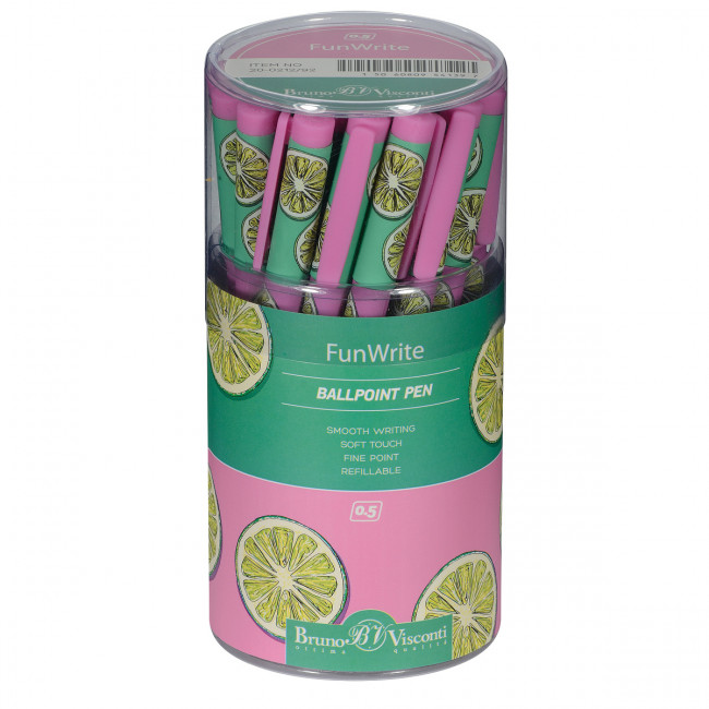 Ручка шариковая 0,5мм синяя "FunWrite. Fresh & fruity. Лайм", BV/20-0212/92 (24)